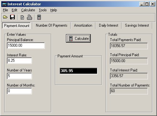 Interest Calculator Screenshot